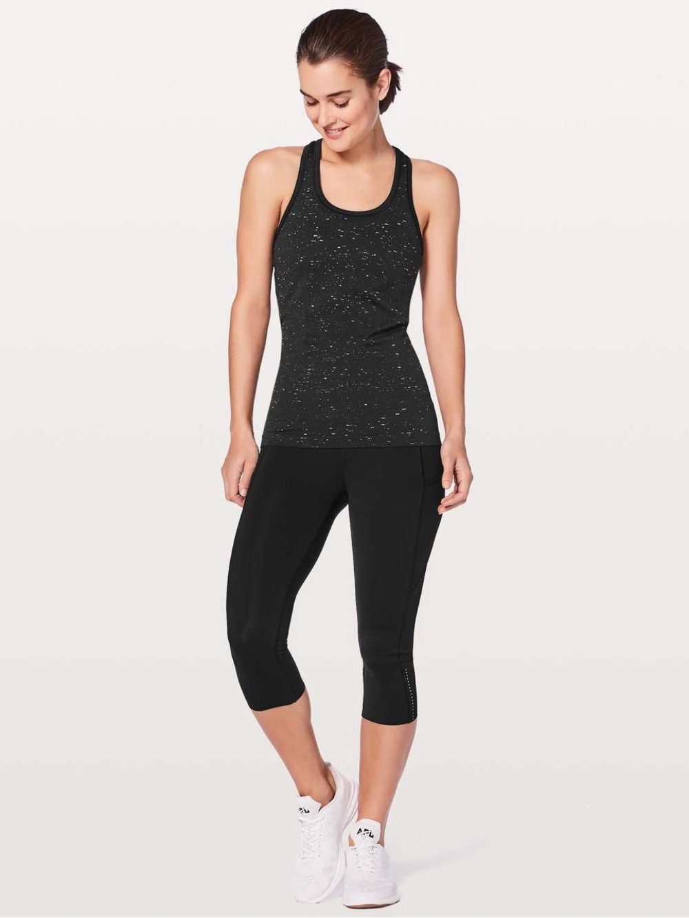 🍋🍋Lululemon Swiftly Tech Racerback White / Black, like new, sz 4 - Picture 3 of 10